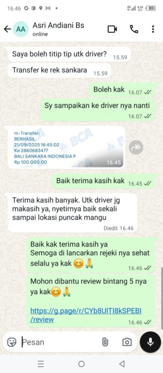 Gallery Testimoni Pelanggan Bali Sankara Car 1 Gallery Testimoni Pelanggan Bali Sankara Car 1