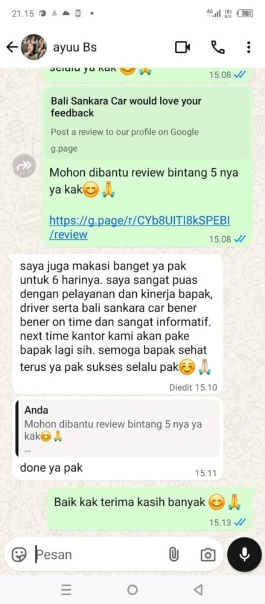 Gallery Testimoni Pelanggan Bali Sankara Car 3 Gallery Testimoni Pelanggan Bali Sankara Car 3